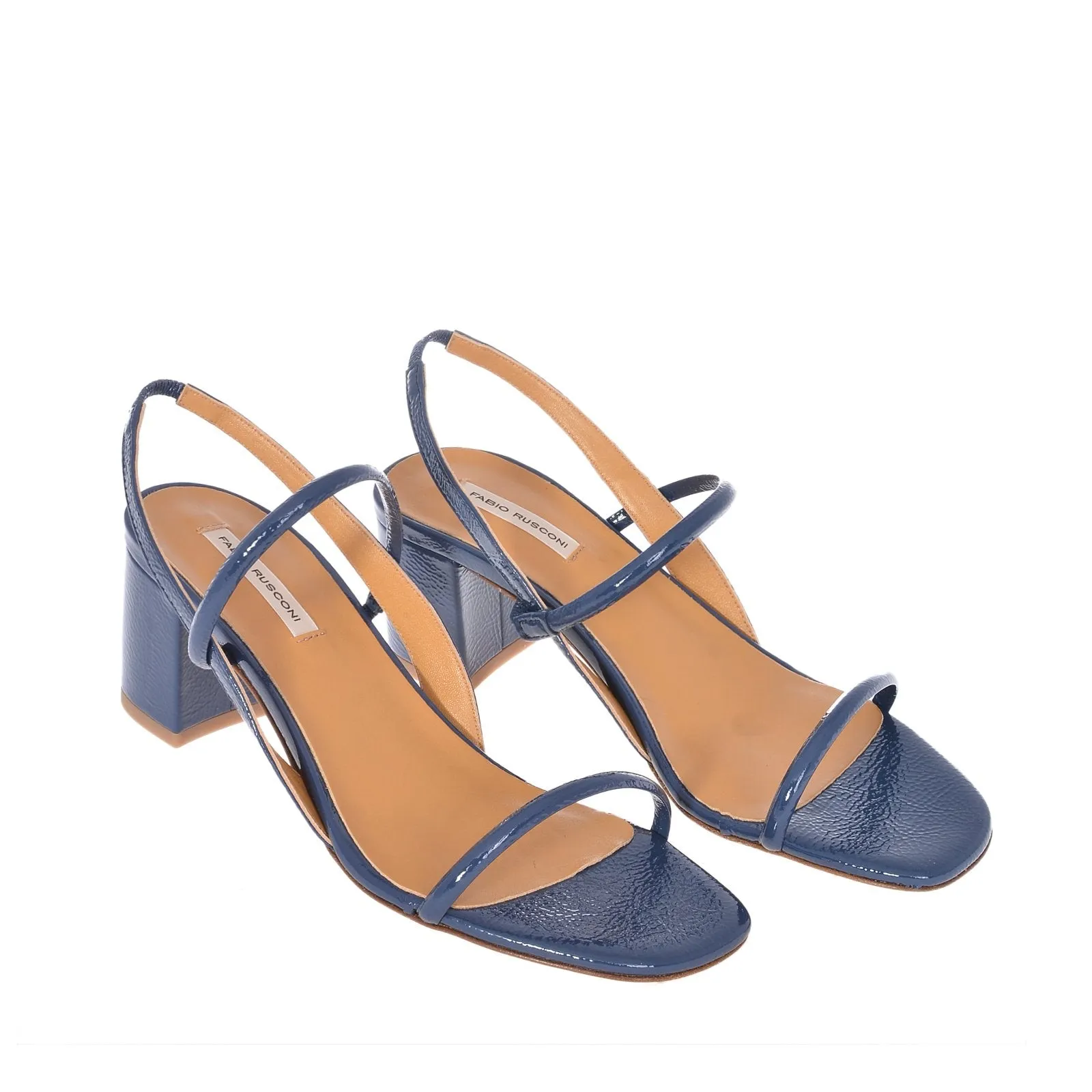 Iside Navy Naplack Leather Sandals