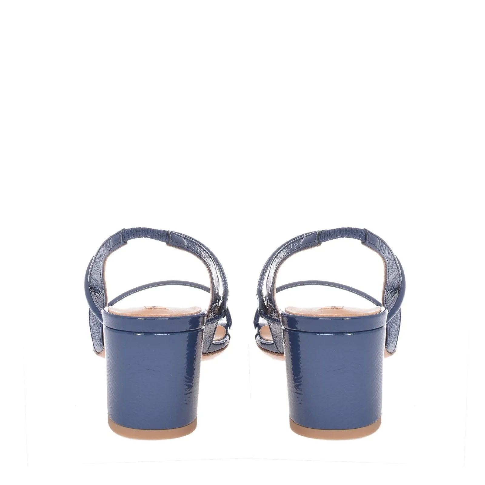 Iside Navy Naplack Leather Sandals