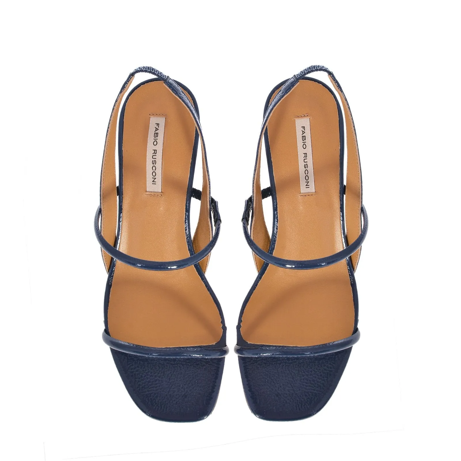 Iside Navy Naplack Leather Sandals