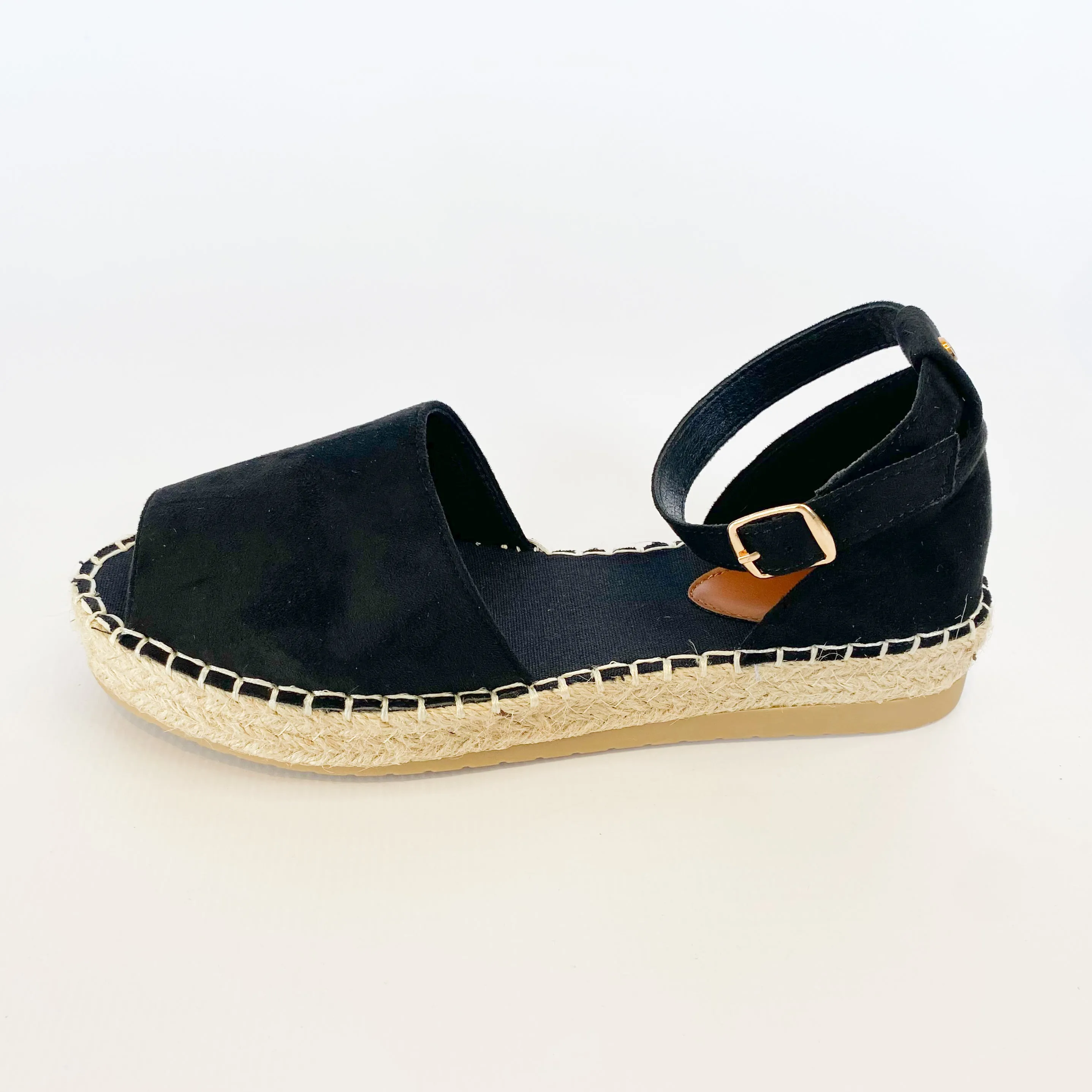 KG black suede espadrille platform