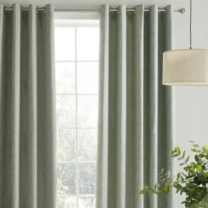 Laura Ashley Alnwick   Eyelet Curtains - Sage