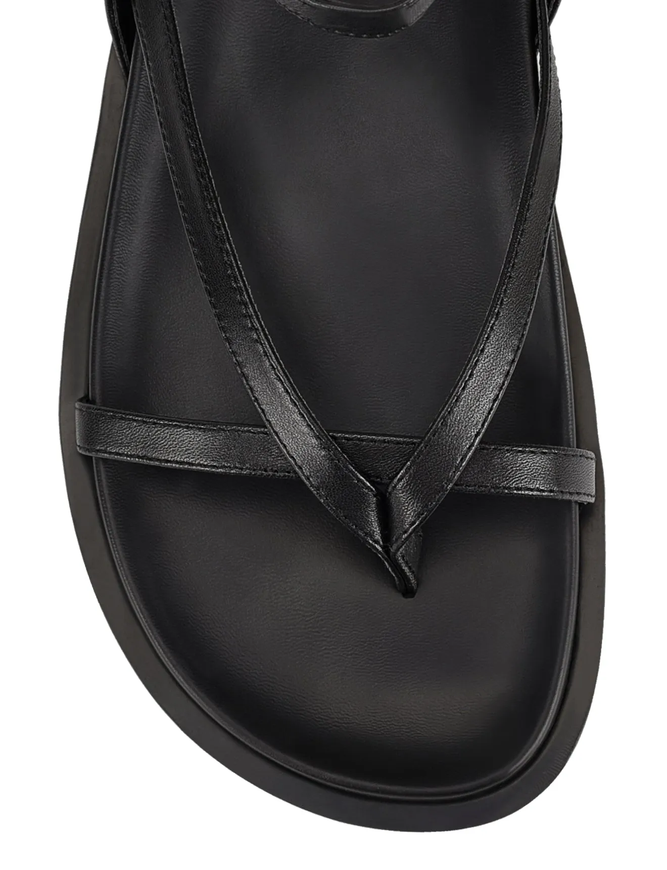 Lawrence Footbed Sandals - Black Leather