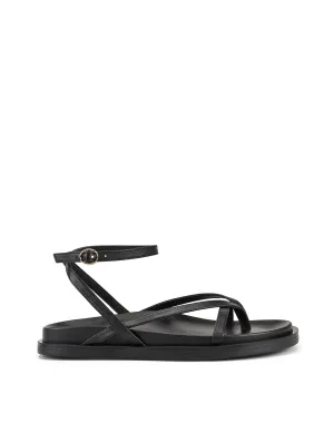 Lawrence Footbed Sandals - Black Leather