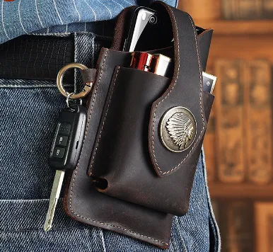 Leather Phone Belt Bag With Leather Belt