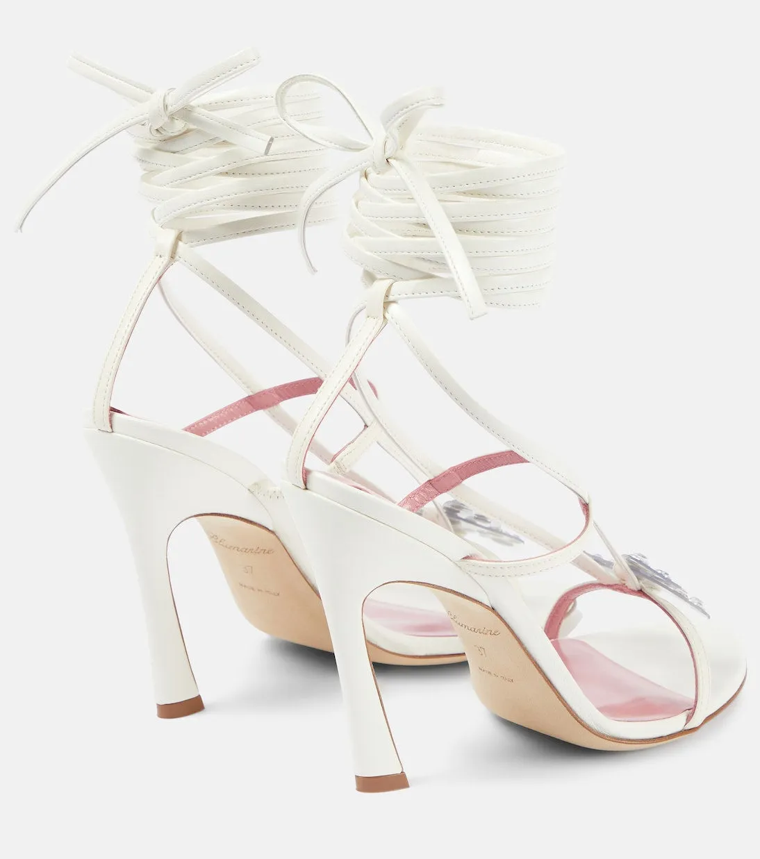 Leather sandals butterfly 105 Blumarine, white