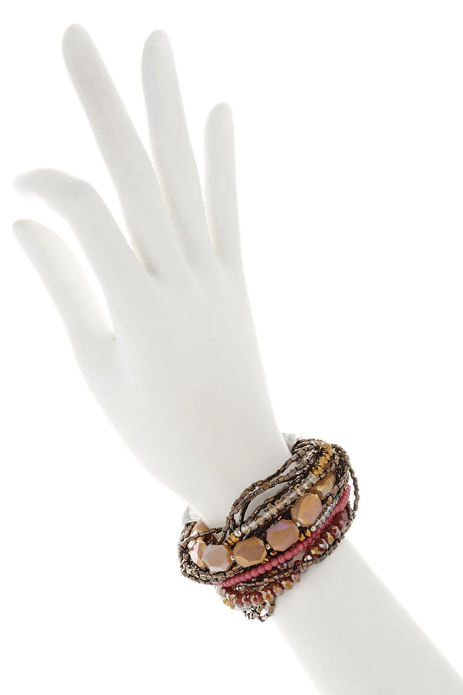 LESSIE Brown Beaded Bracelet