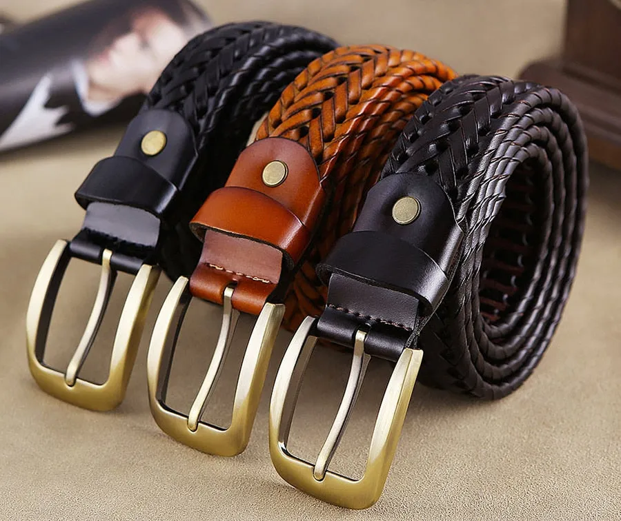 Luxury Fashion Braided Leather Belt