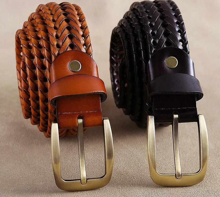 Luxury Fashion Braided Leather Belt