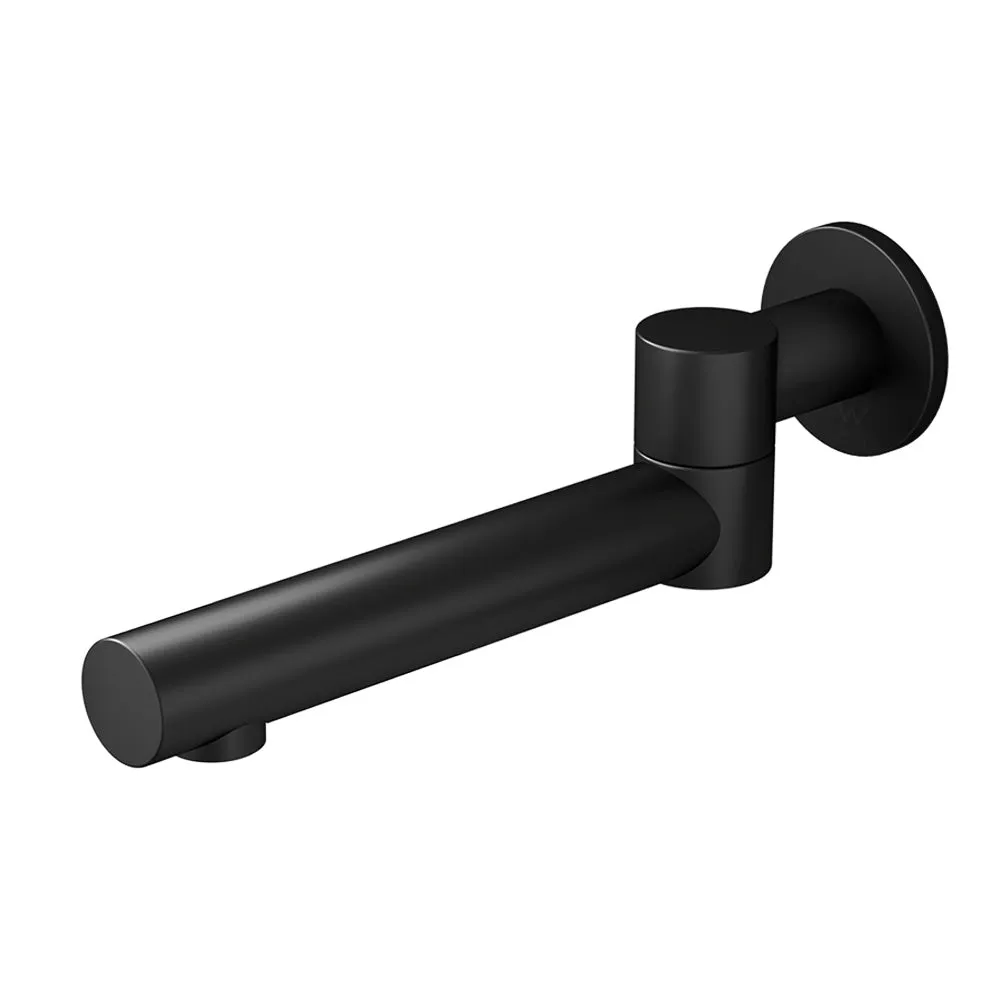 Matte Black Brass Wall-Mounted Bathroom Mixer Spout - Cefito