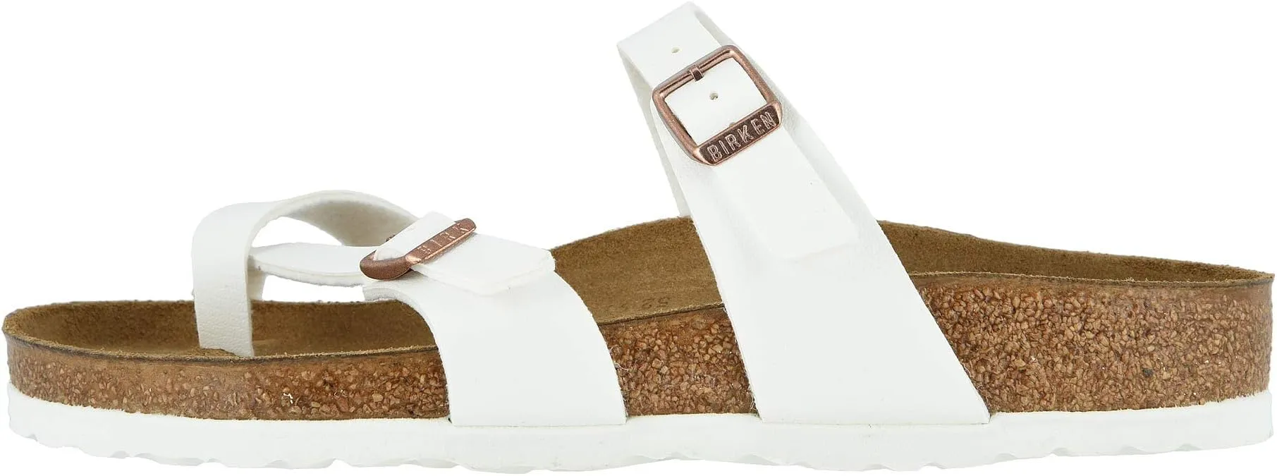 Mayari Flat Sandals - Birko-Flor & Birkibuc Birkenstock, White Birko-Flor