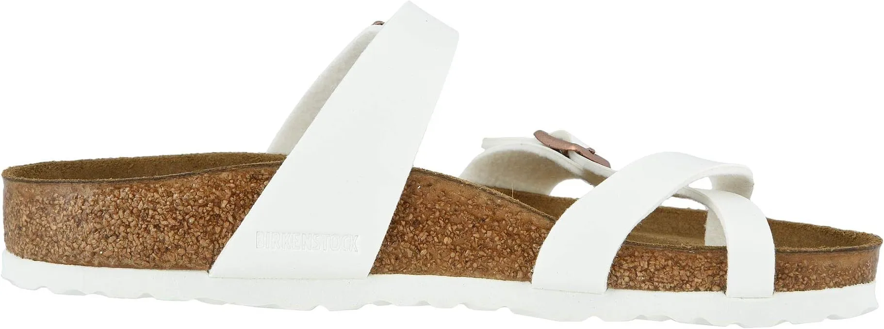 Mayari Flat Sandals - Birko-Flor & Birkibuc Birkenstock, White Birko-Flor