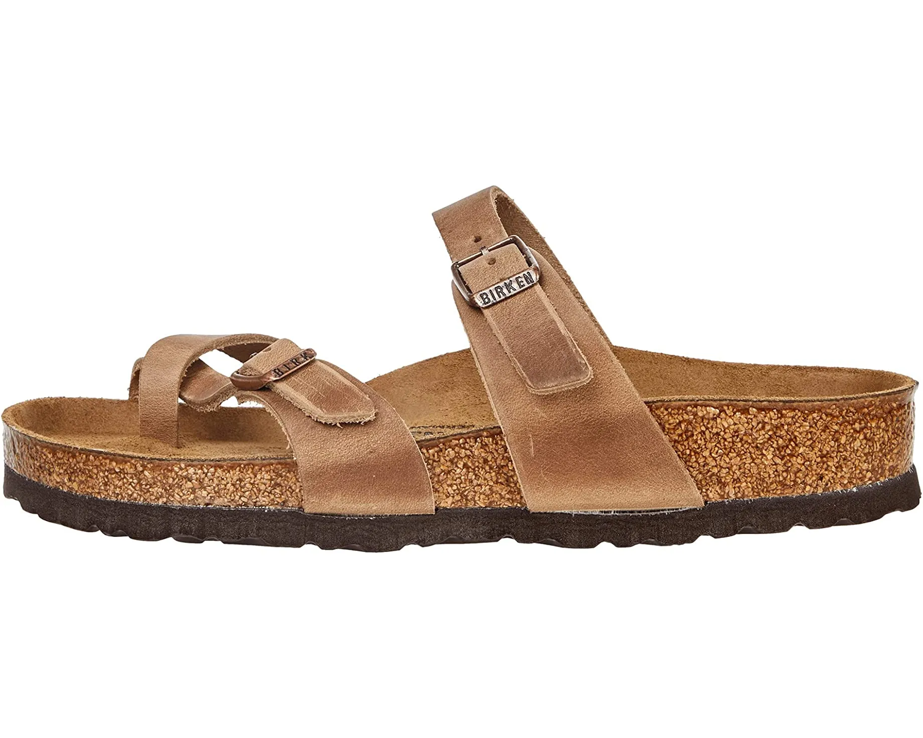 Mayari Oiled Leather Birkenstock Sandals, Brown