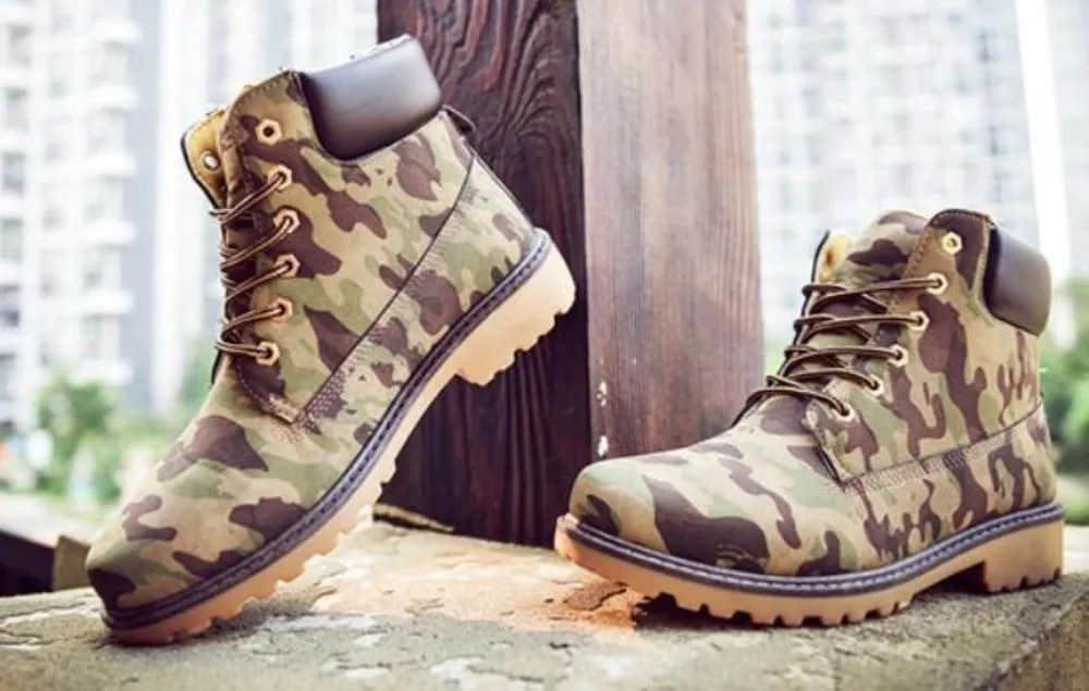 Mens Army Style Waterproof Boots