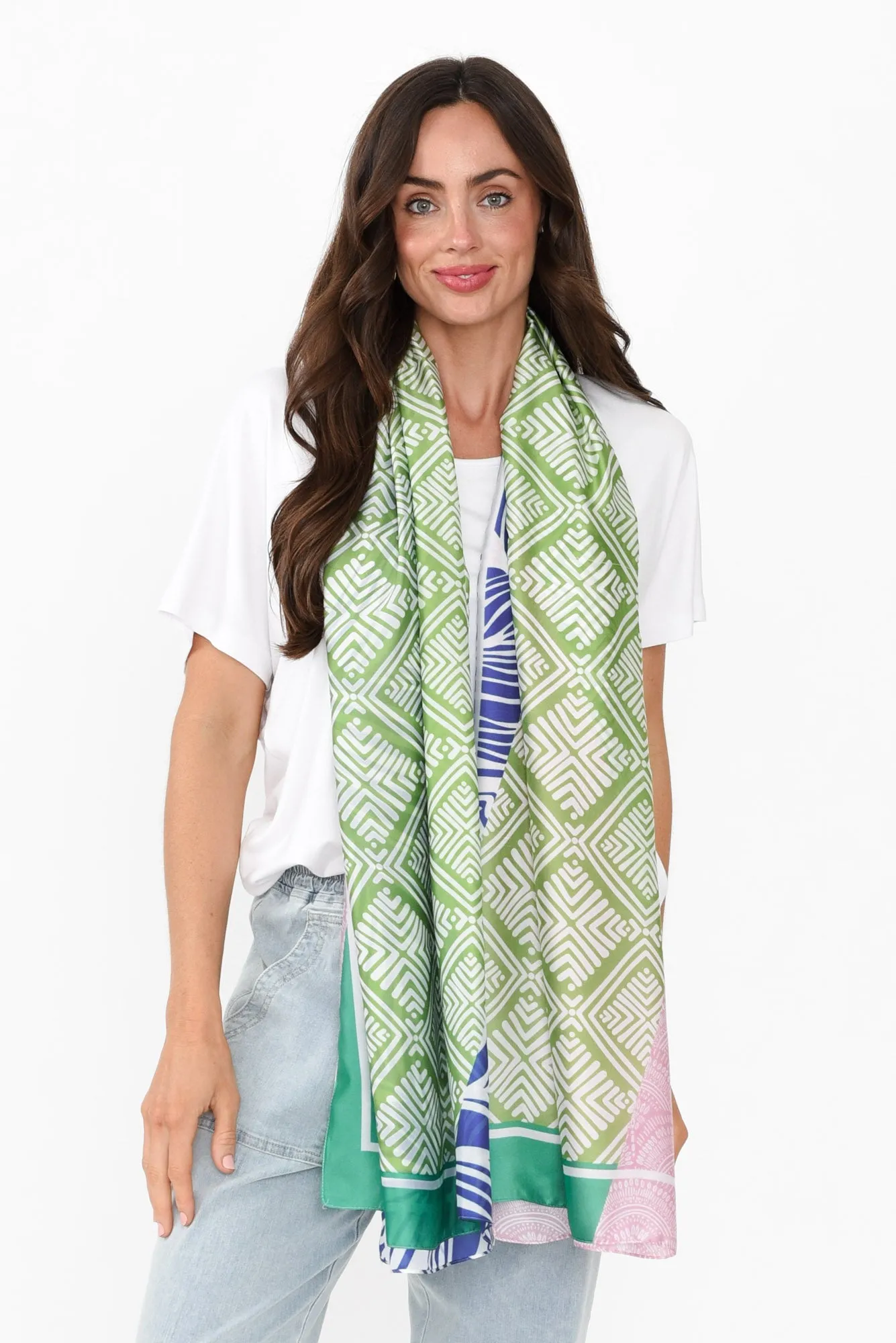 Midge Green Geo Scarf