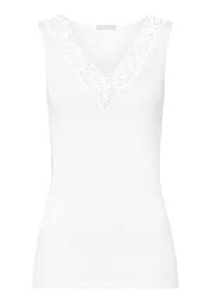 Moments Lace-Trim Cotton Built Up Tank Top | White 71486-101