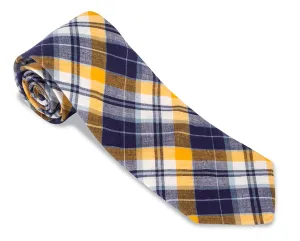 Navy/Gold Madras Necktie - F5415