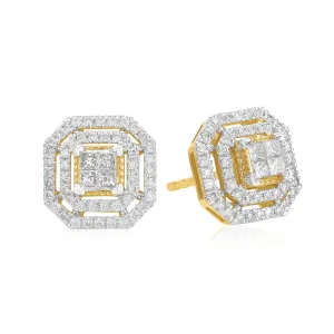 New York 14ct Yellow Gold 0.50 ctw Diamond Stud Earrings