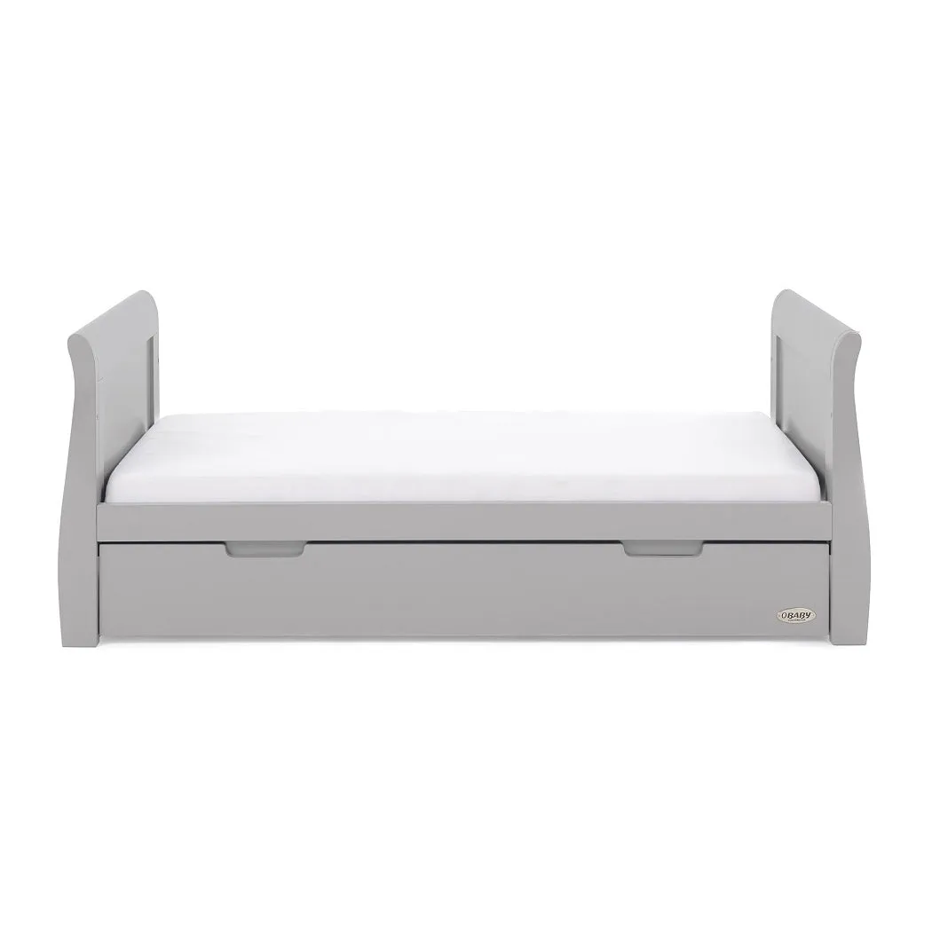 Obaby Stamford Sleigh Cot Bed with Pocket Sprung Mattress (Warm Grey)