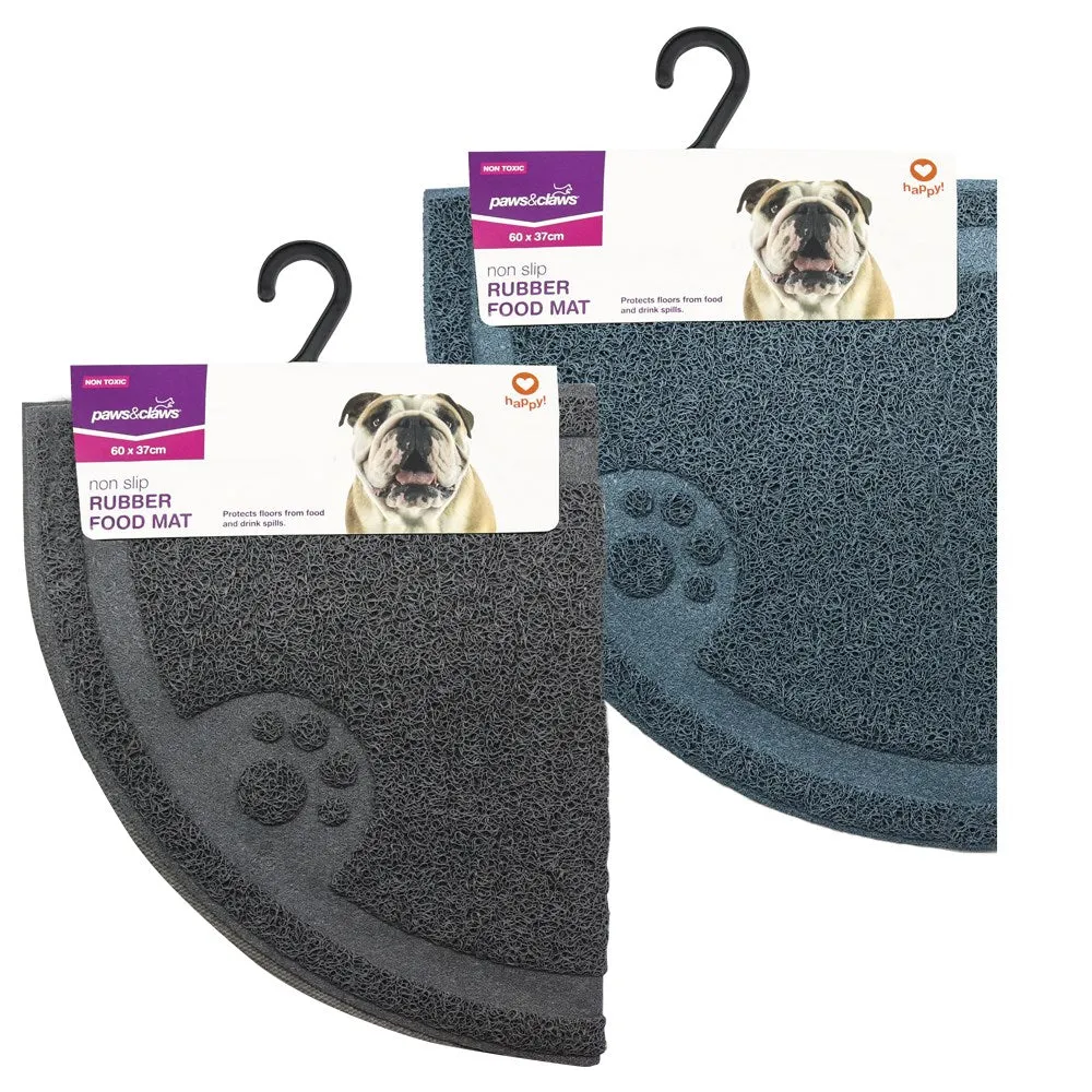 Paws & Claws Pet Non Slip Rubber Food Mat Random Colour Chosen