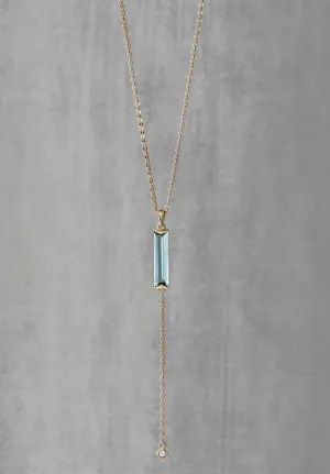 Pendulum Necklace - Sky blue topaz & blue sapphire