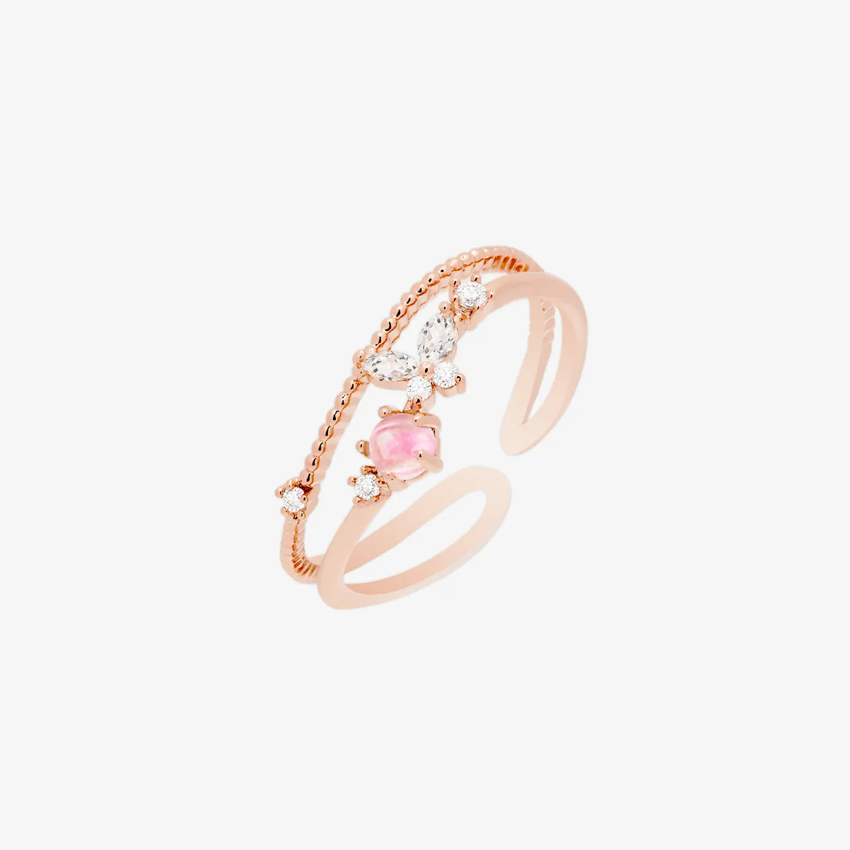 Pink butterfly ring