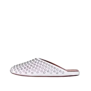 Pre Order:  Rhinestone Rivet Toe Cap Flat Mules