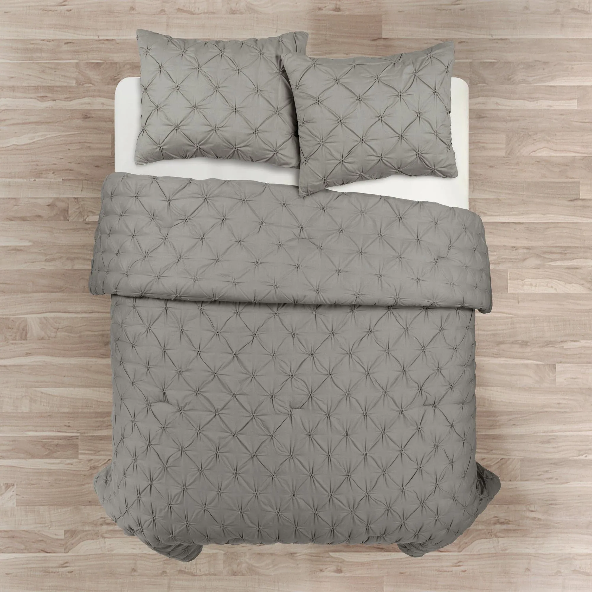 Ravello Pintuck Cotton Comforter 3 Piece Set