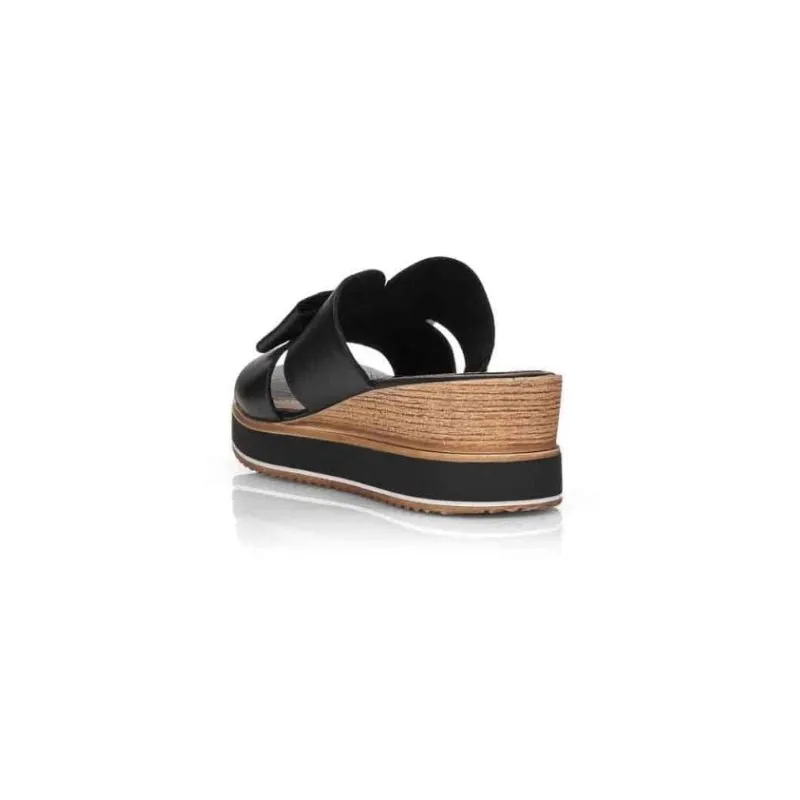 Remonte D6456-00 Black Women's Wedge Slides