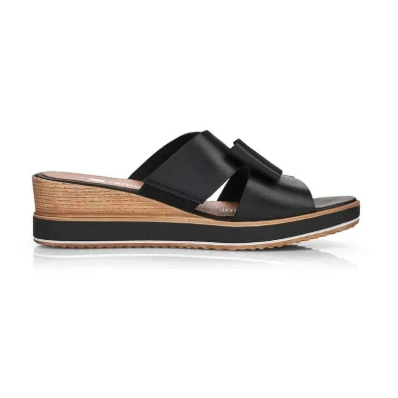 Remonte D6456-00 Black Women's Wedge Slides