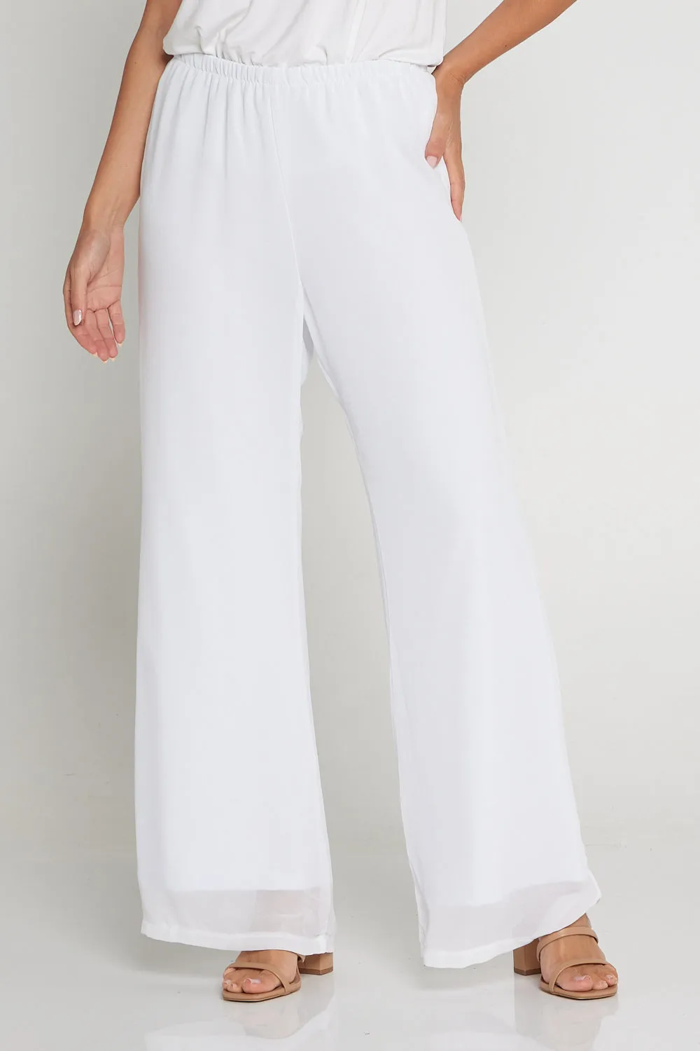 Rendezvous Chiffon Pants - White