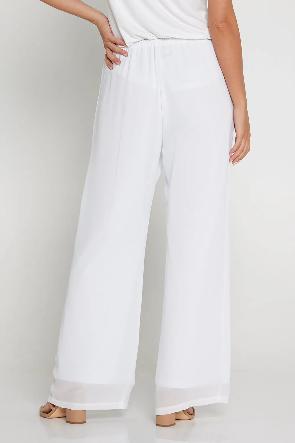 Rendezvous Chiffon Pants - White