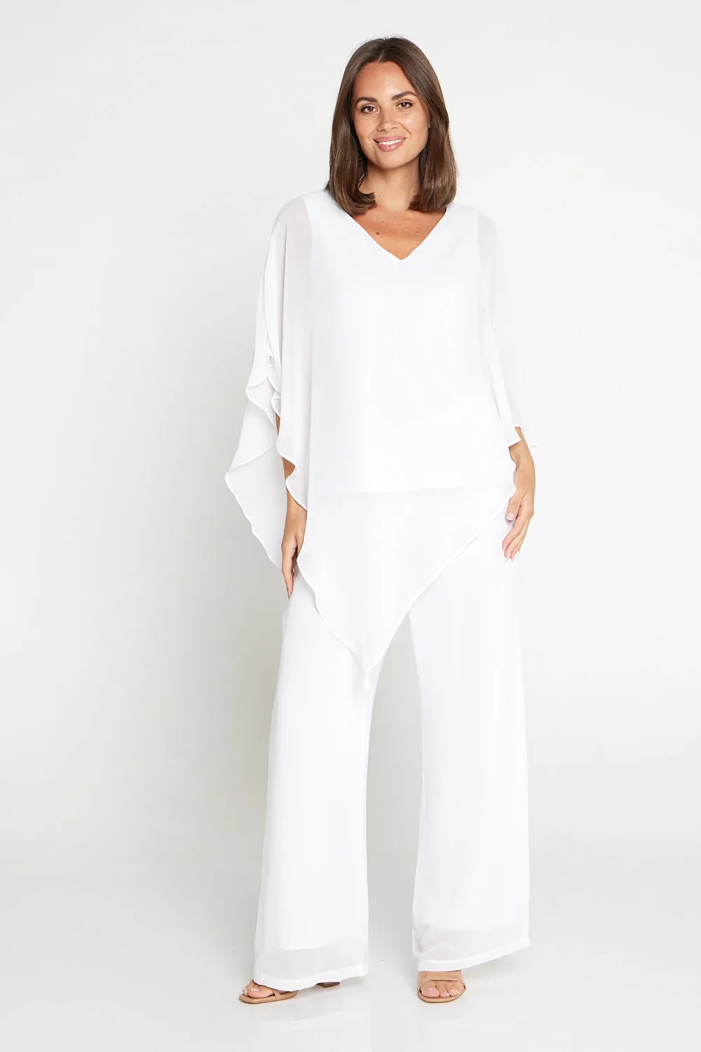 Rendezvous Chiffon Pants - White