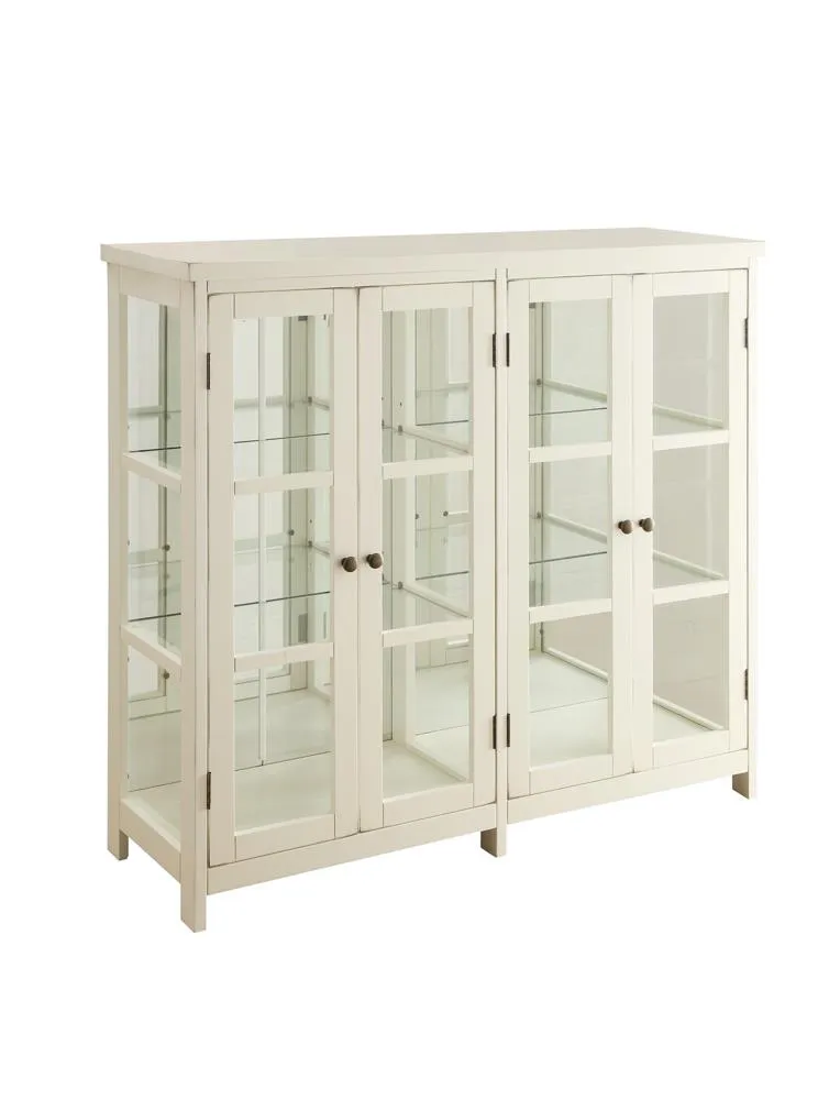 Sable 4-door Display Accent Cabinet White