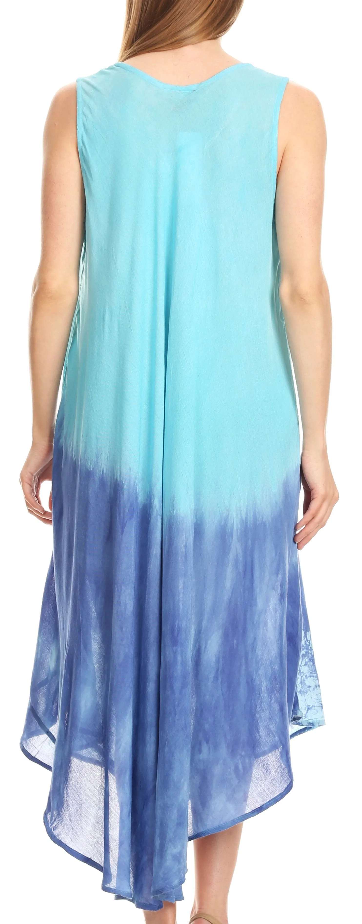 Sakkas Basira  Womens Relax Lounge Everyday Summer Long Dress Tie-dye Tropical