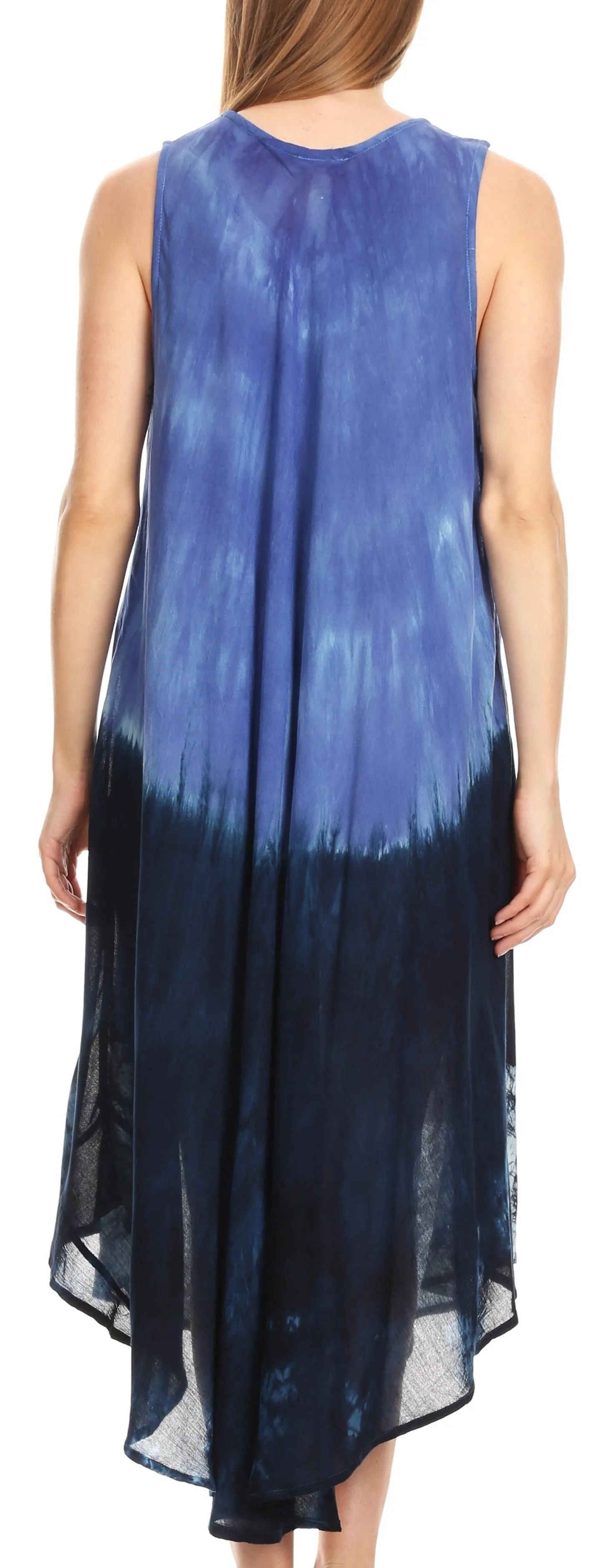 Sakkas Basira  Womens Relax Lounge Everyday Summer Long Dress Tie-dye Tropical