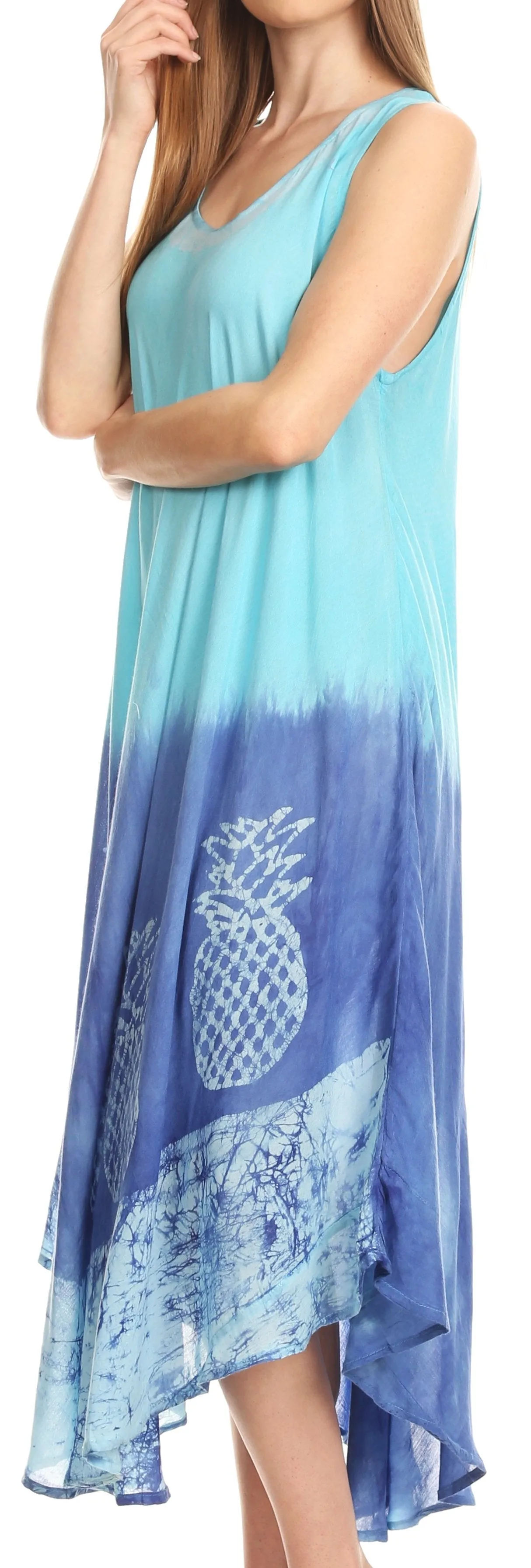 Sakkas Basira  Womens Relax Lounge Everyday Summer Long Dress Tie-dye Tropical