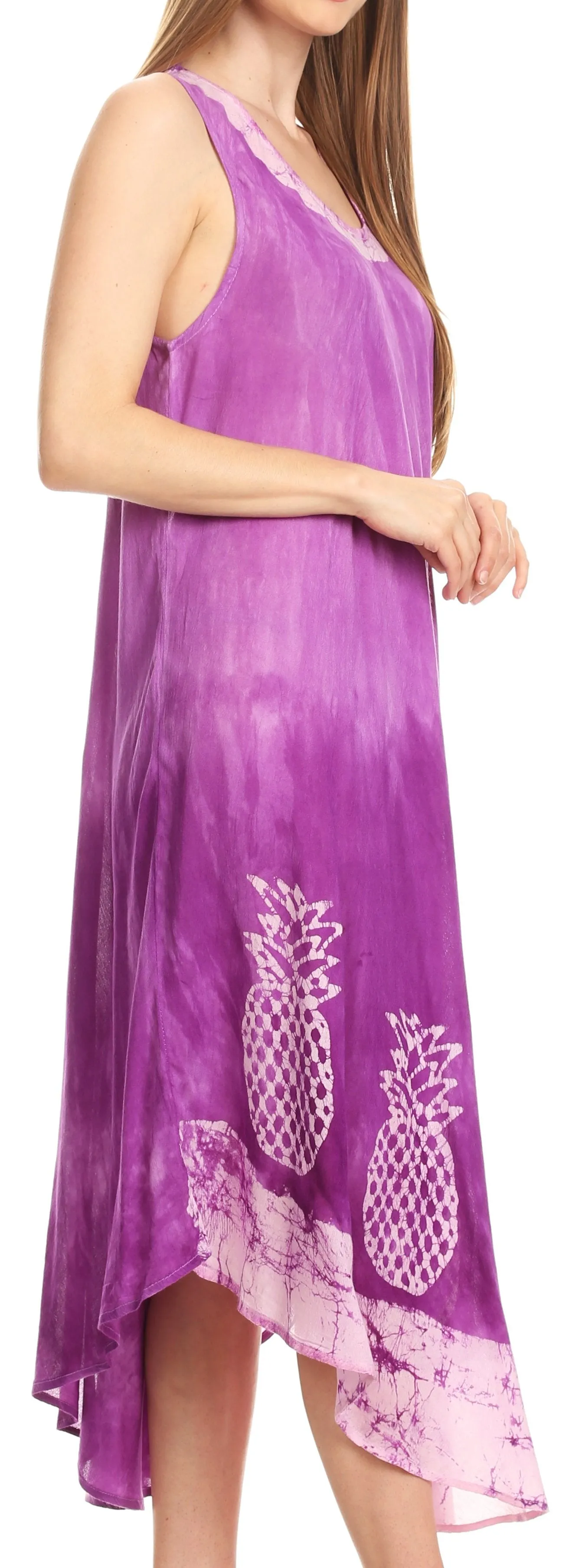 Sakkas Basira  Womens Relax Lounge Everyday Summer Long Dress Tie-dye Tropical