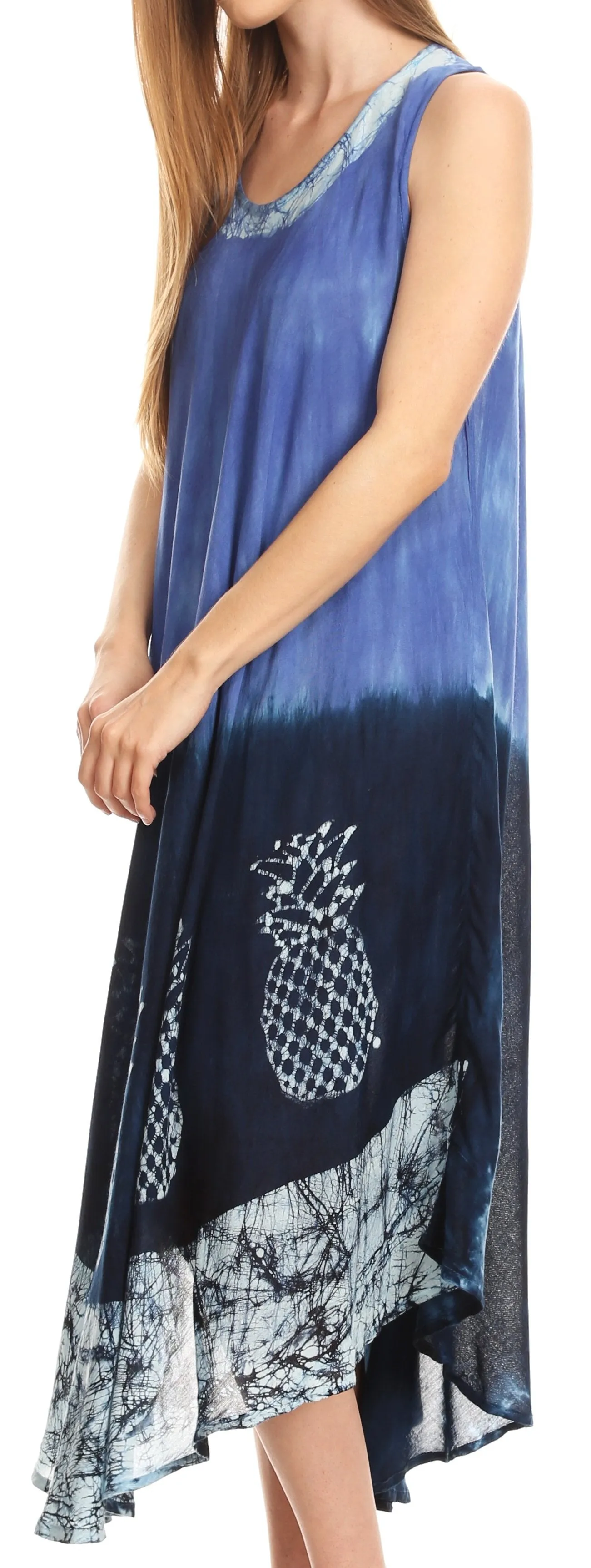 Sakkas Basira  Womens Relax Lounge Everyday Summer Long Dress Tie-dye Tropical