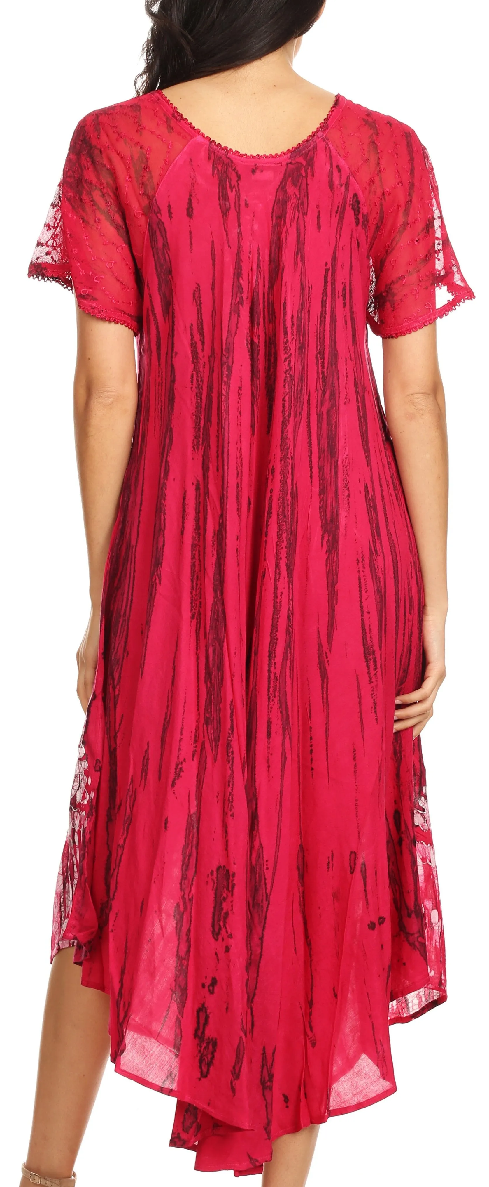 Sakkas Devora Women's Maxi NightGown Caftan Kaftan Dress Tie Dye Batik & Corset