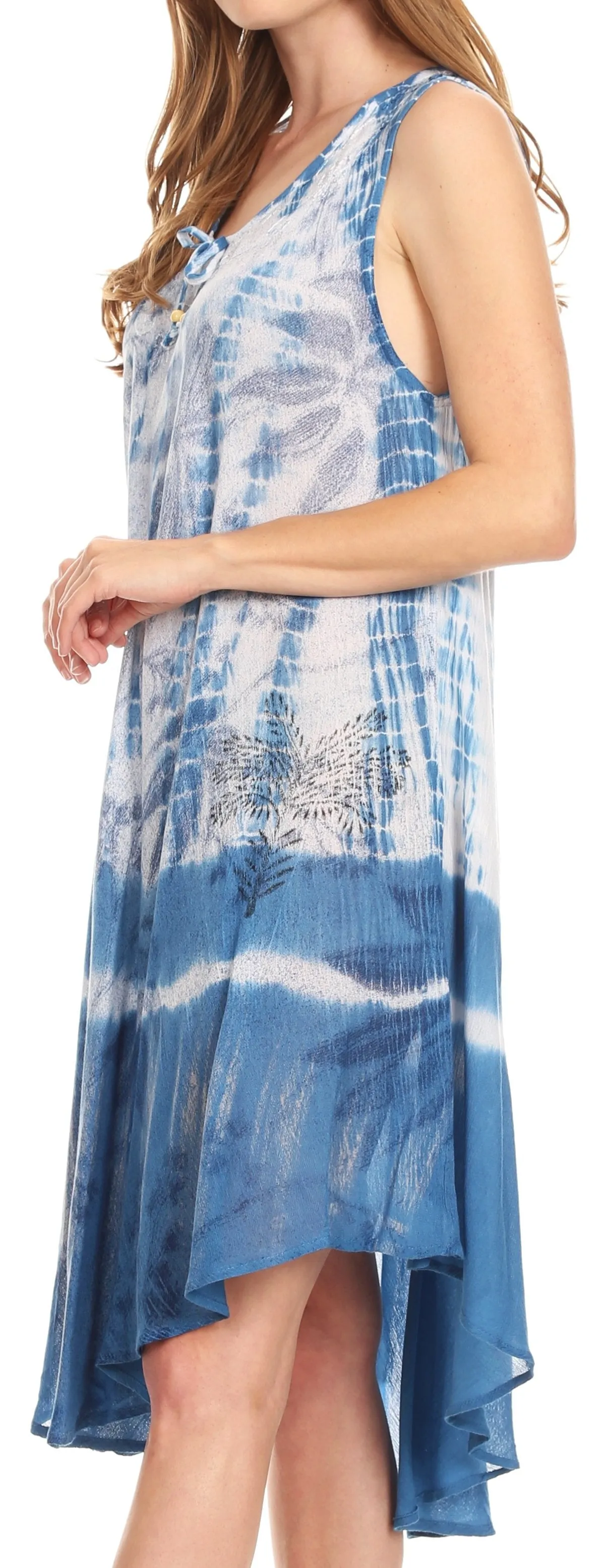 Sakkas Etta Women's Sleeveless Casual Summer Maxi Loose Fit Tie Dye Long Dress