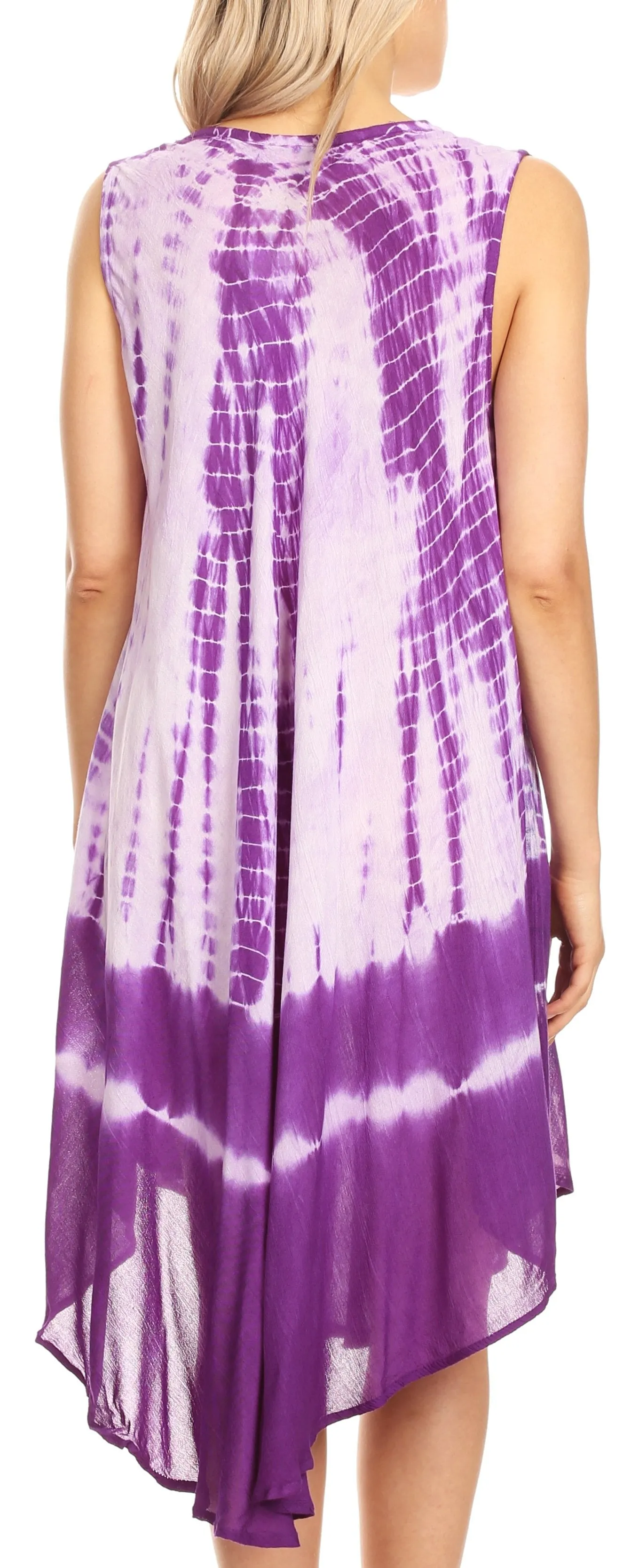 Sakkas Etta Women's Sleeveless Casual Summer Maxi Loose Fit Tie Dye Long Dress