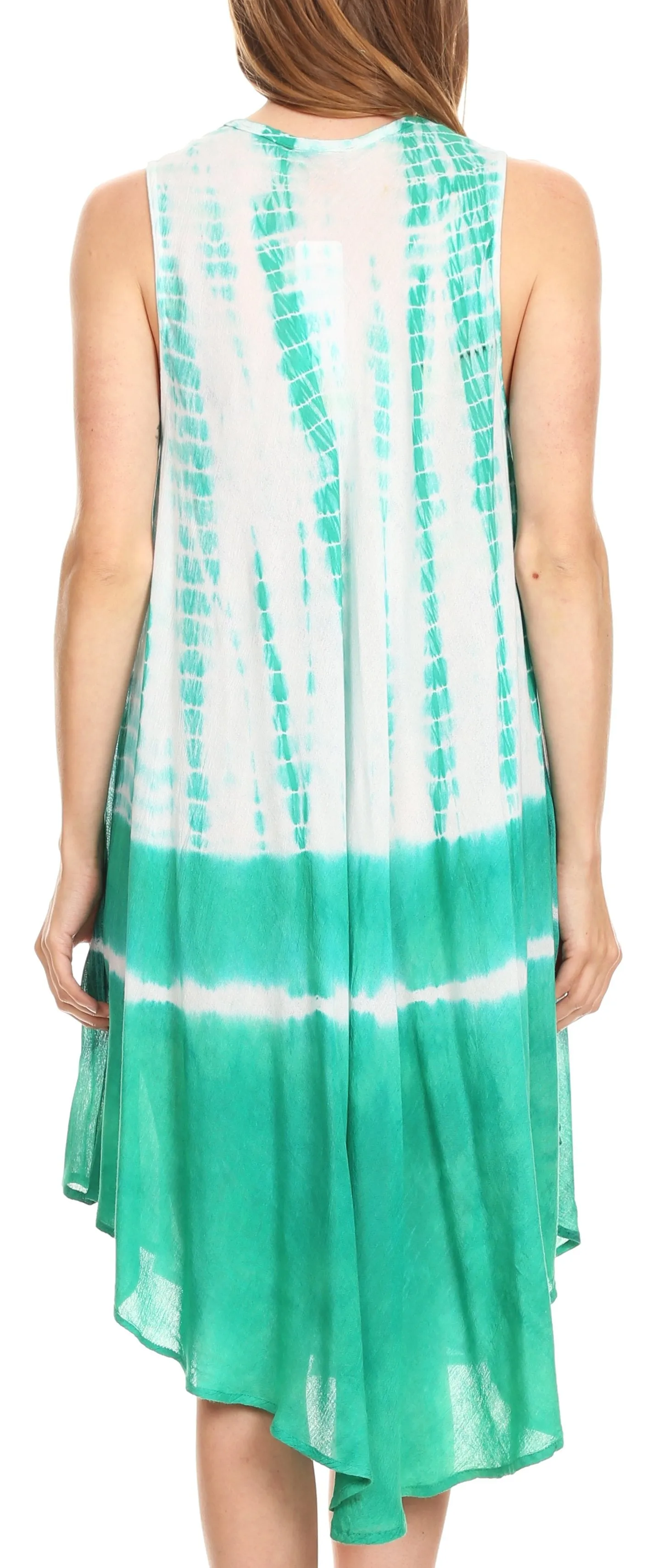 Sakkas Etta Women's Sleeveless Casual Summer Maxi Loose Fit Tie Dye Long Dress