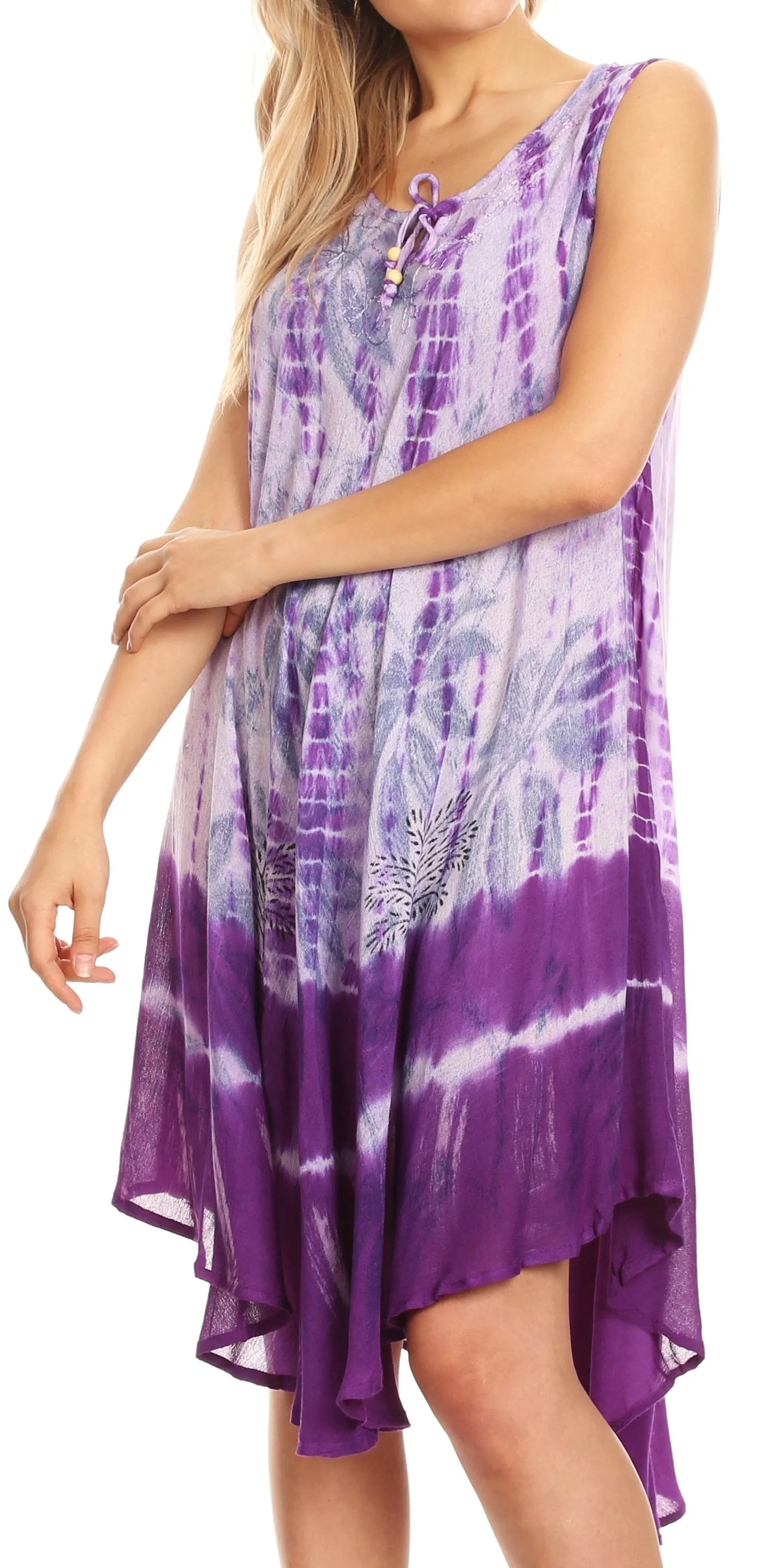 Sakkas Etta Women's Sleeveless Casual Summer Maxi Loose Fit Tie Dye Long Dress