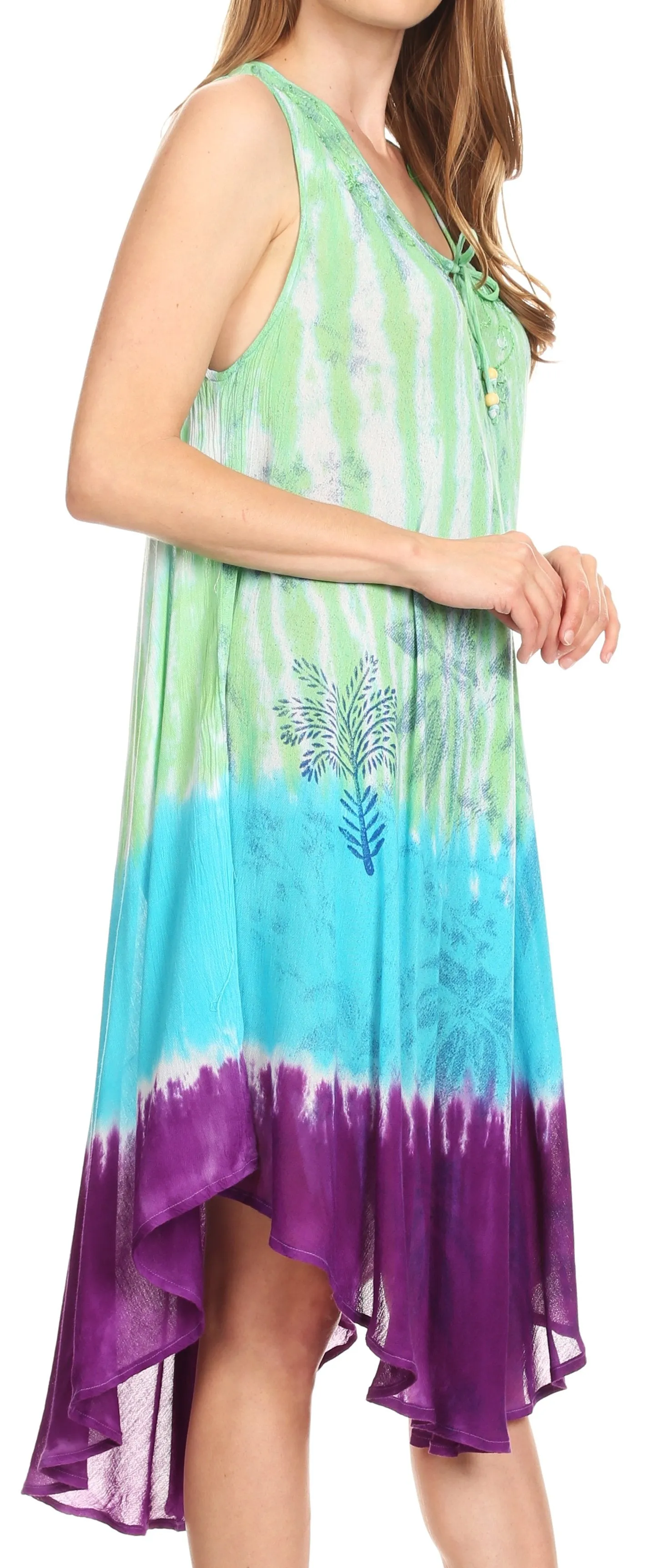 Sakkas Etta Women's Sleeveless Casual Summer Maxi Loose Fit Tie Dye Long Dress