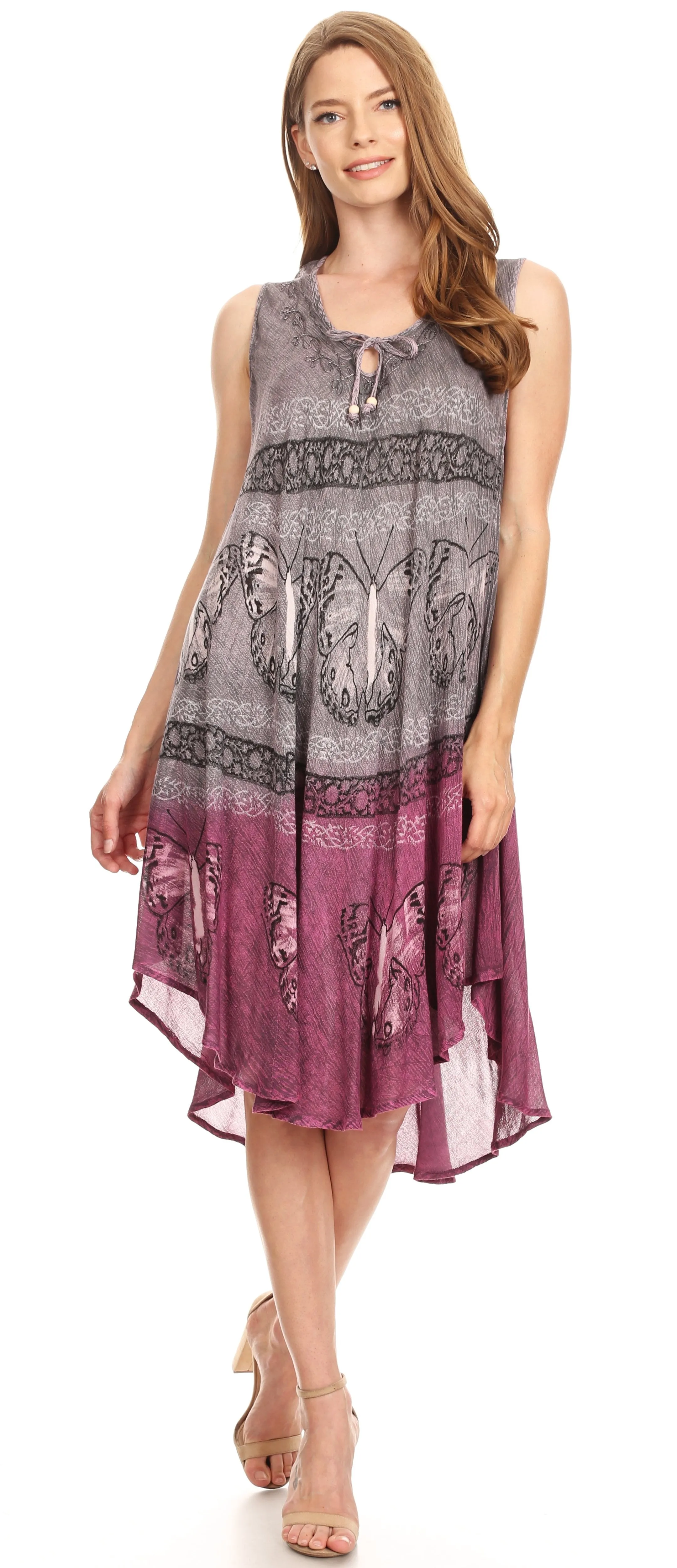 Sakkas Etta Women's Sleeveless Casual Summer Maxi Loose Fit Tie Dye Long Dress