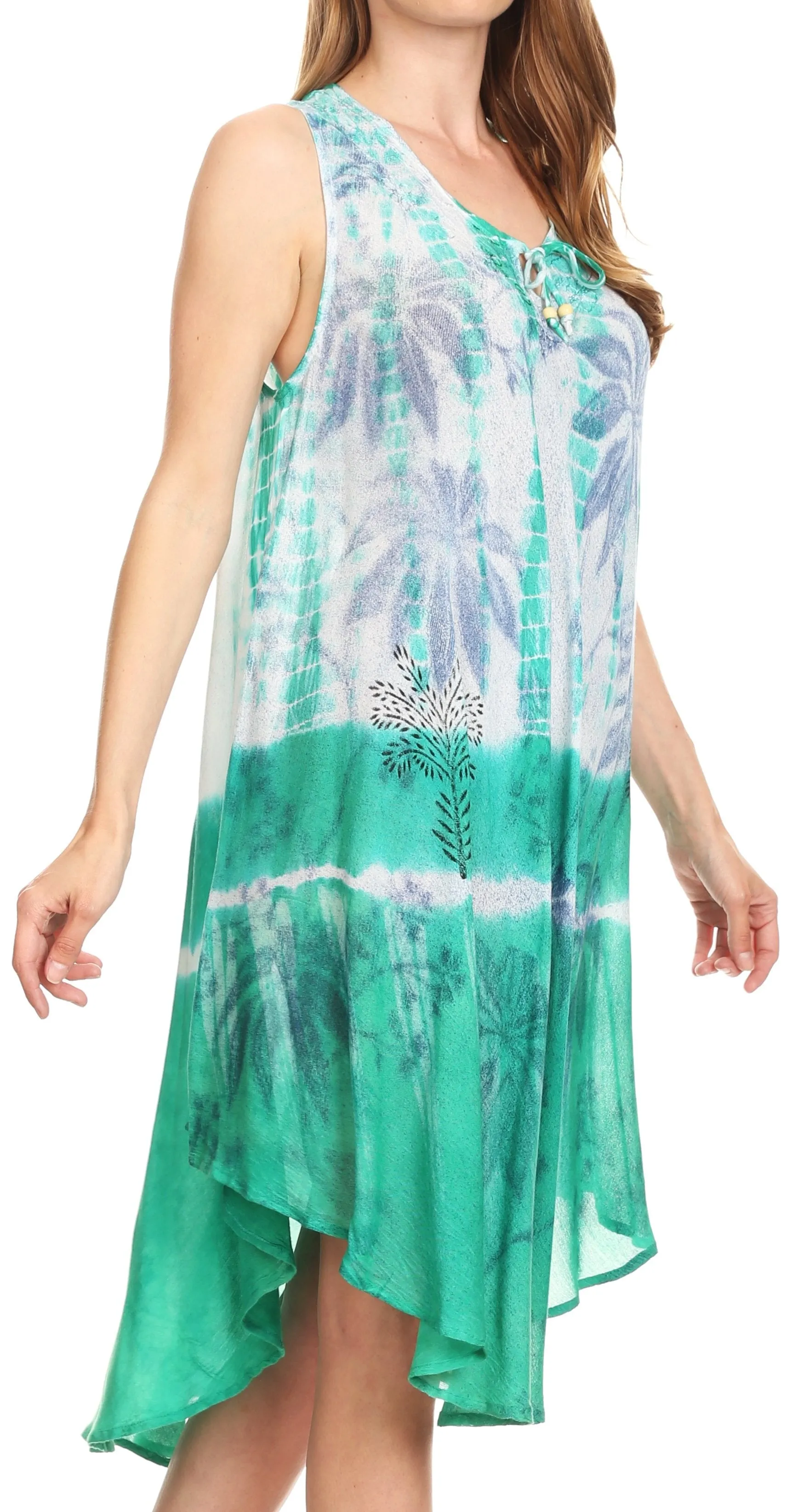 Sakkas Etta Women's Sleeveless Casual Summer Maxi Loose Fit Tie Dye Long Dress