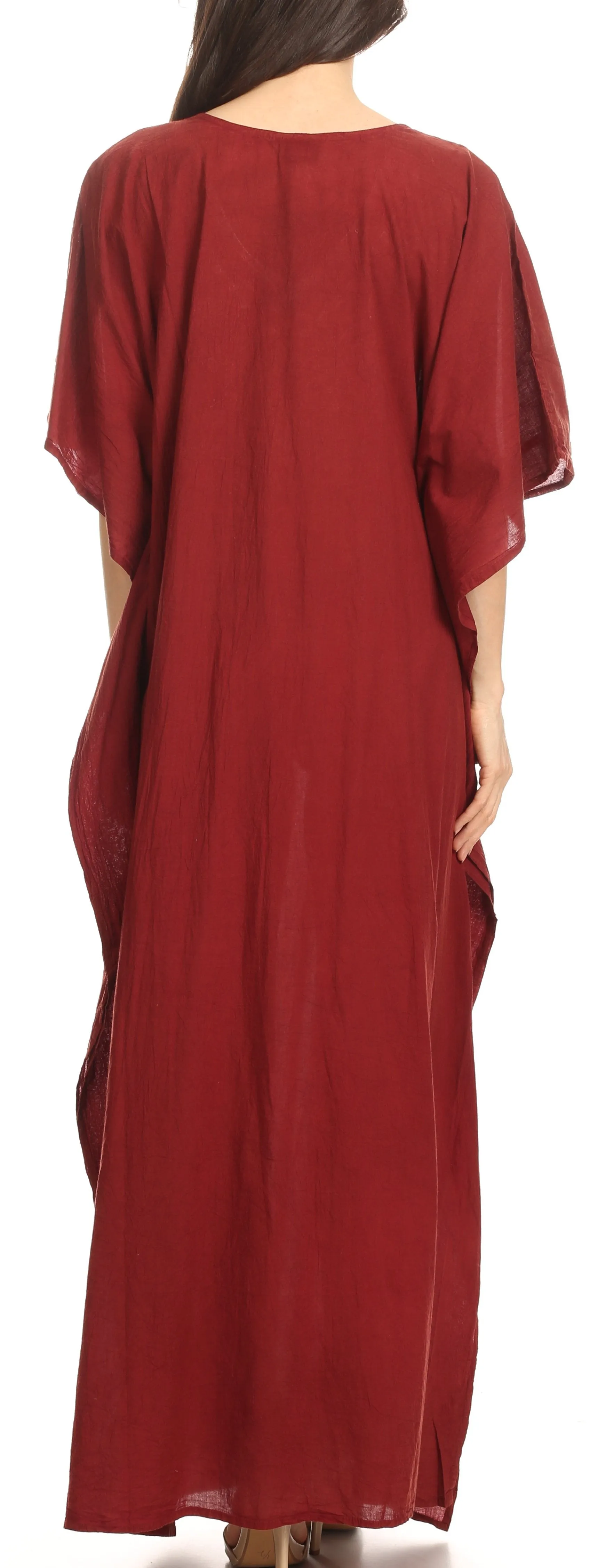 Sakkas Favi Womens Casual Long Maxi Dress Caftan Cover Up Loungewear in Rayon