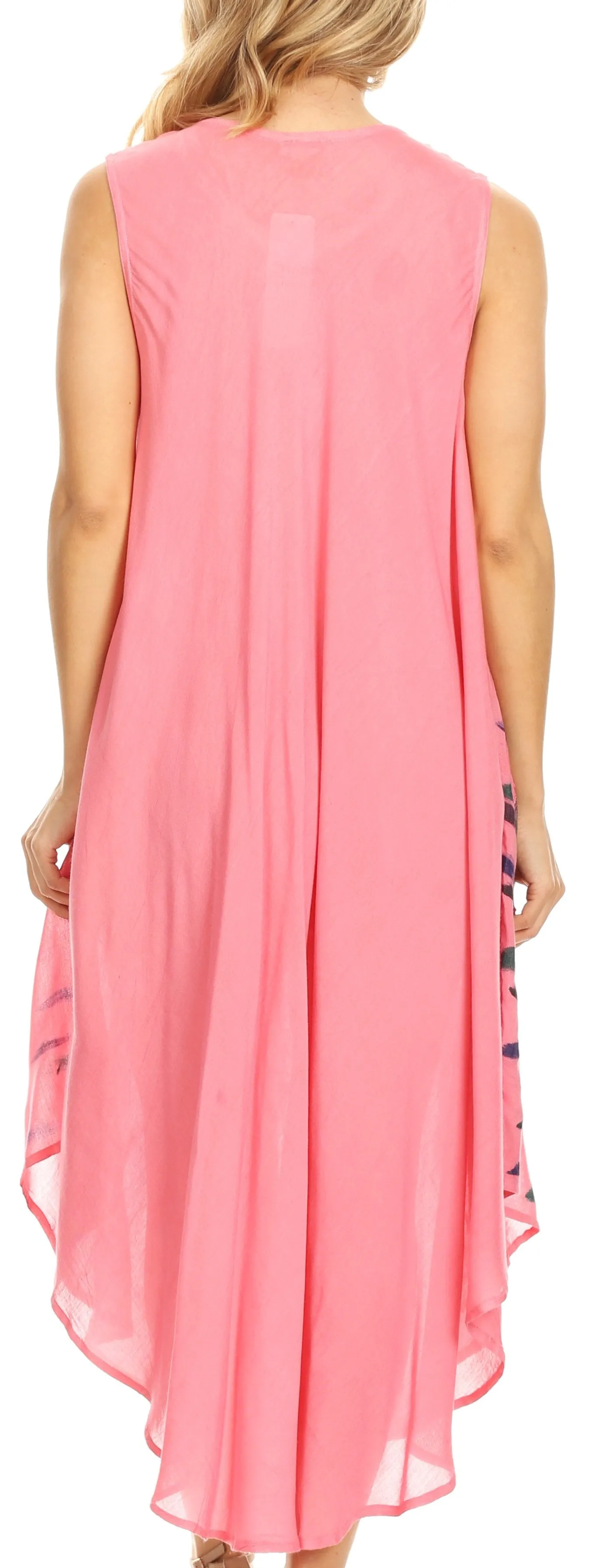 Sakkas Tia Women's Casual Summer Maxi Loose Fit Sleeveless Tank Dress Cover-up