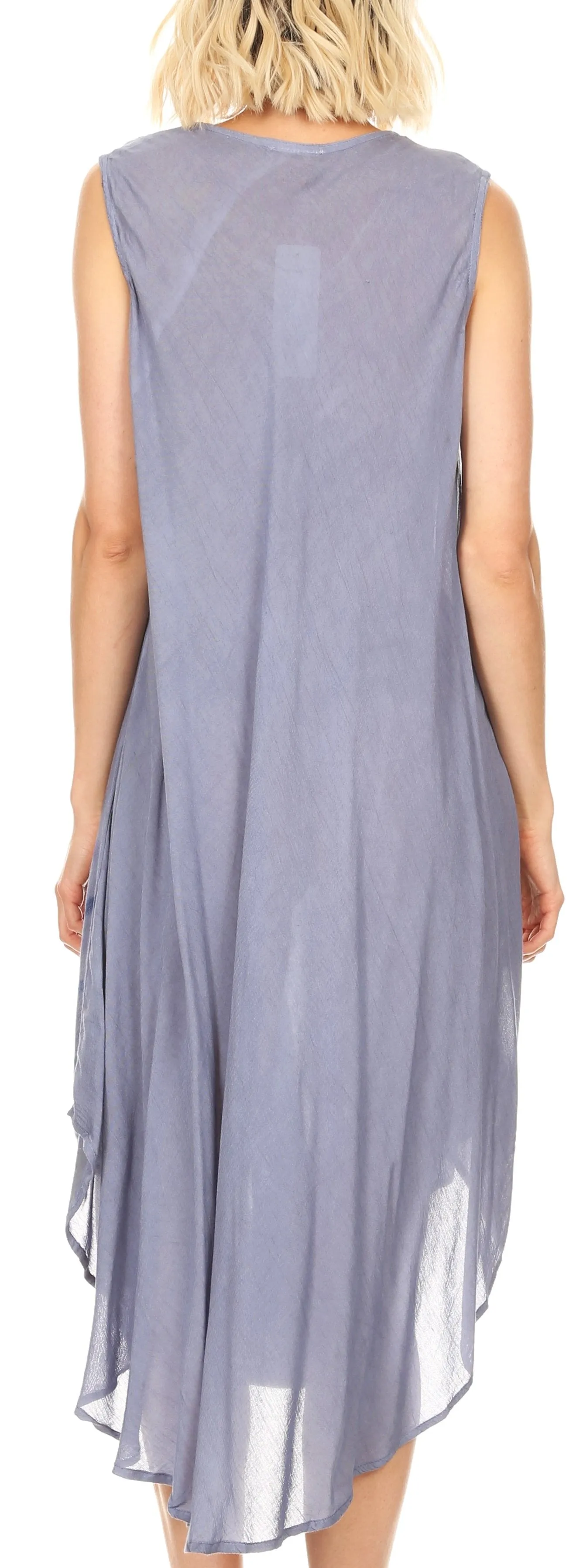 Sakkas Tia Women's Casual Summer Maxi Loose Fit Sleeveless Tank Dress Cover-up