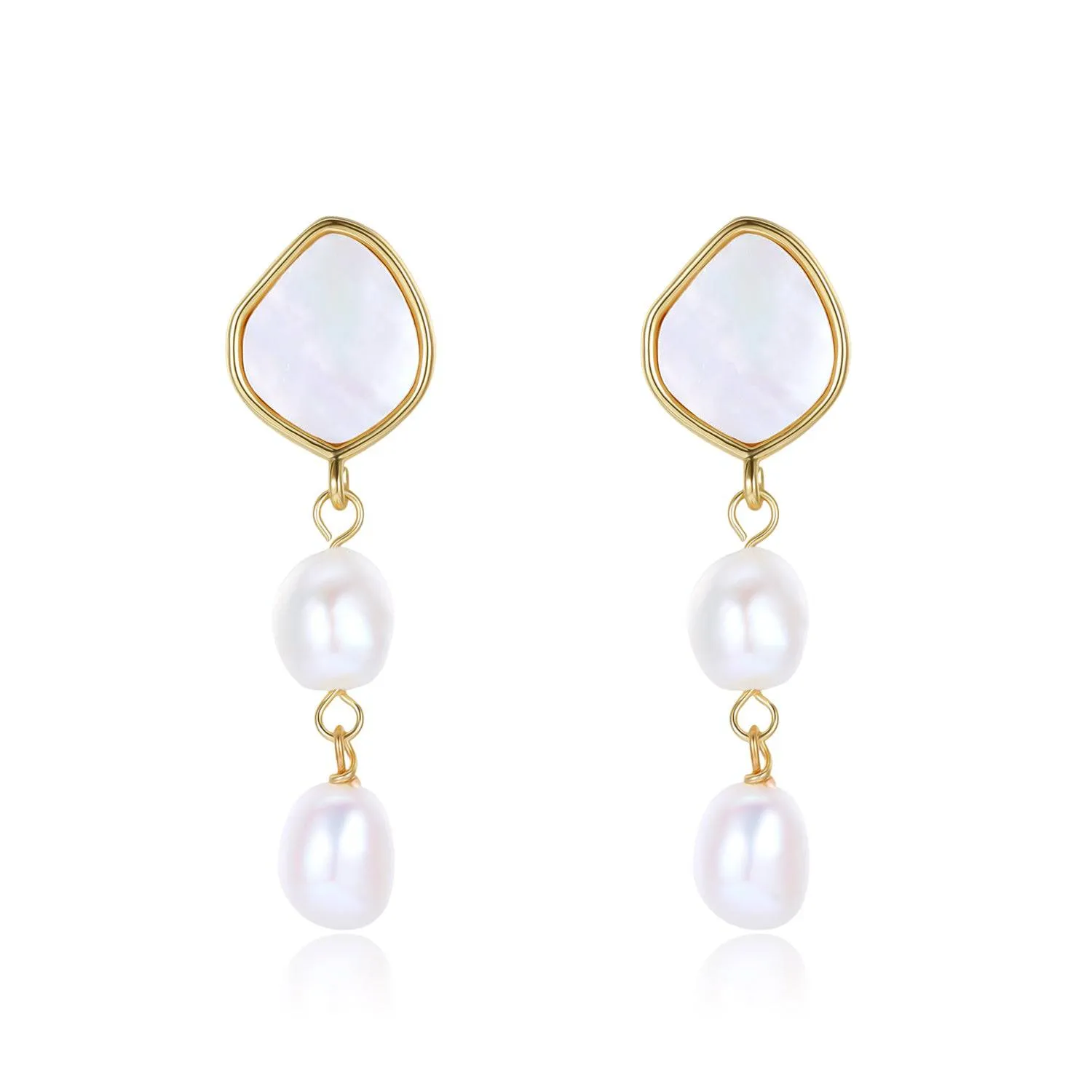 Teardrop Barqoue Pearl Shell Earrings